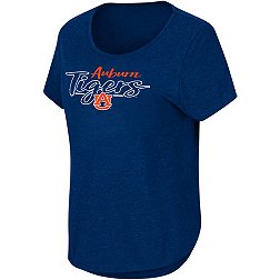 Colosseum Women's Auburn Tigers Blue Curved Hem T-Shirt
