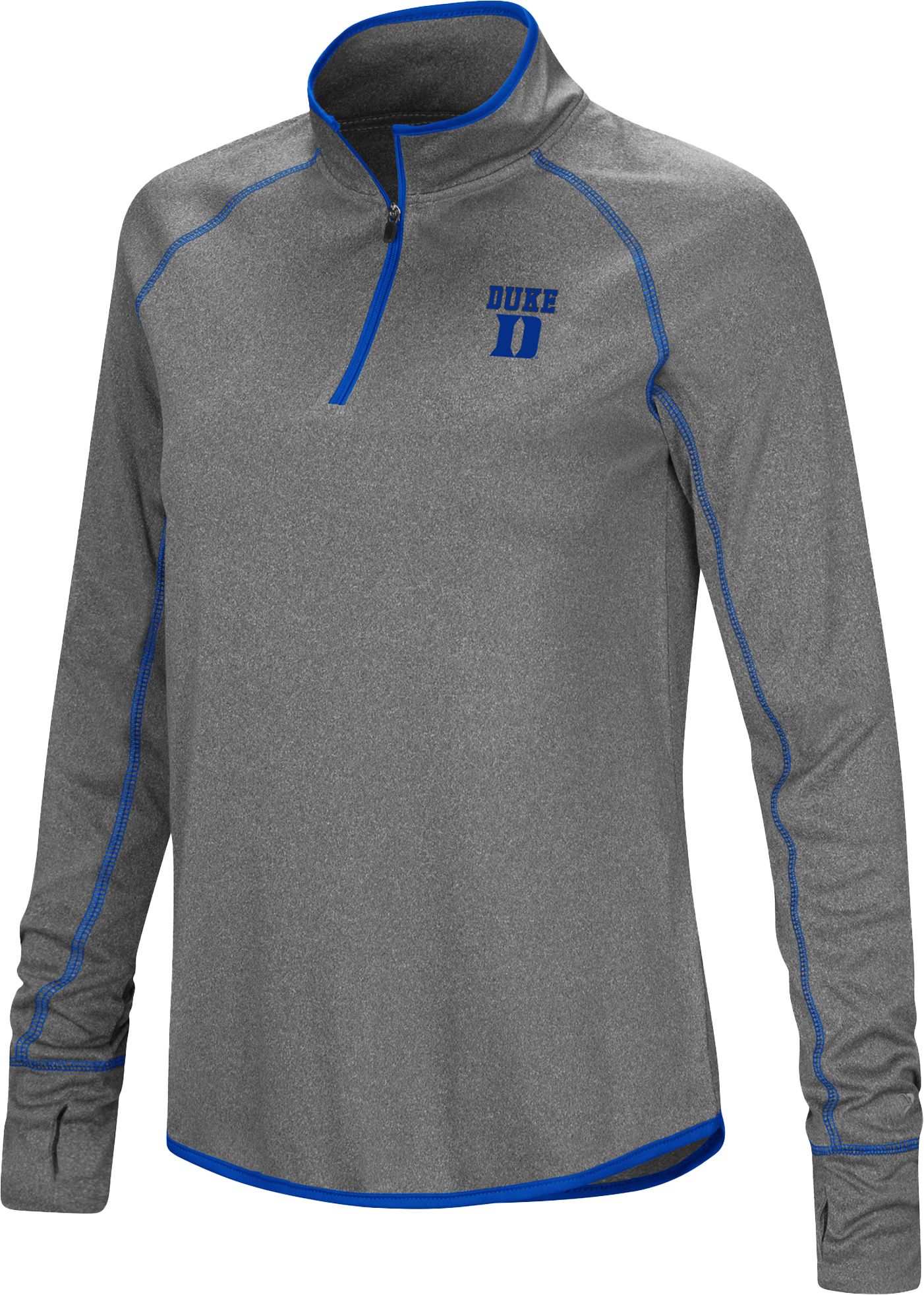 Colosseum Women's Duke Blue Devils Gray Stingray 1/4 Zip Jacket