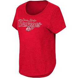 Colosseum Women's Ohio State Buckeyes Scarlet Curved Hem T-Shirt