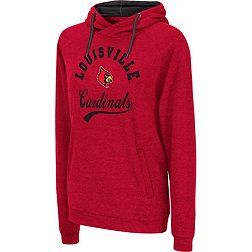 University Of Louisville Cardinals Women's Sweatshirt L Long Hooded Ombré  Red