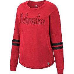 Colosseum Women's Nebraska Cornhuskers Scarlet Earth Longsleeve T-Shirt
