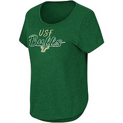 Colosseum Women's South Florida Bulls Green Curved Hem T-Shirt