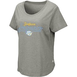 Colosseum Women's Southern University Jaguars Grey Scoopneck T-Shirt
