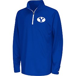 Colosseum Youth BYU Cougars Navy Draft 1/4 Zip Jacket