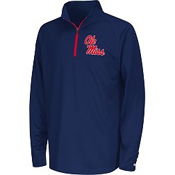 Colosseum Youth Ole Miss Rebels Navy Draft 1/4 Zip Jacket
