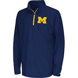 Colosseum Youth Michigan Wolverines Blue Draft 1/4 Zip Jacket