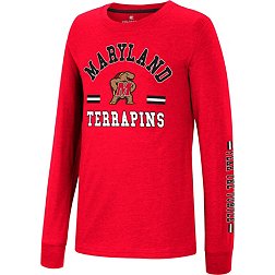 Colosseum Youth Maryland Terrapins Red Roof Top Longsleeve T-Shirt