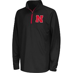 Colosseum Youth Nebraska Cornhuskers Scarlet Draft 1/4 Zip Jacket