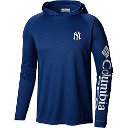 Columbia Men's New York Yankees Navy Tackle Pullover Hoodie