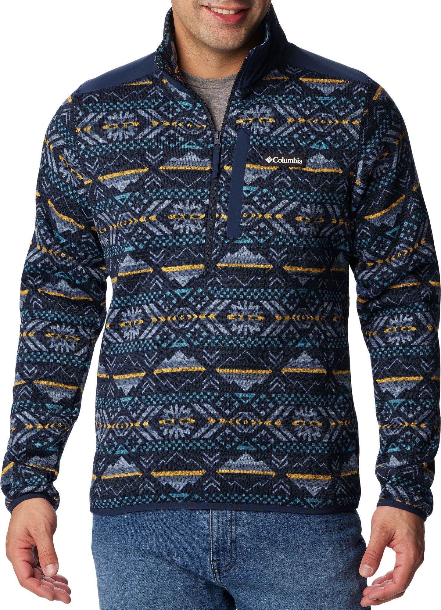 College Navy Check Peaks