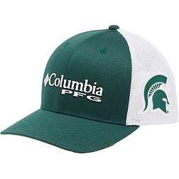 Columbia Men's Michigan State Spartans Spruce PFG Mesh Flexfit Hat