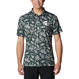 Columbia Men's Michigan State Spartans Green Terminal Tackle Polo