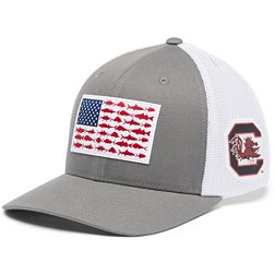 Columbia Men's South Carolina Gamecocks Grey PFG Snapback Adjustable Flag Hat