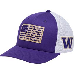 Columbia Washington Huskies Purple Fish Flag Flex Fit Hat
