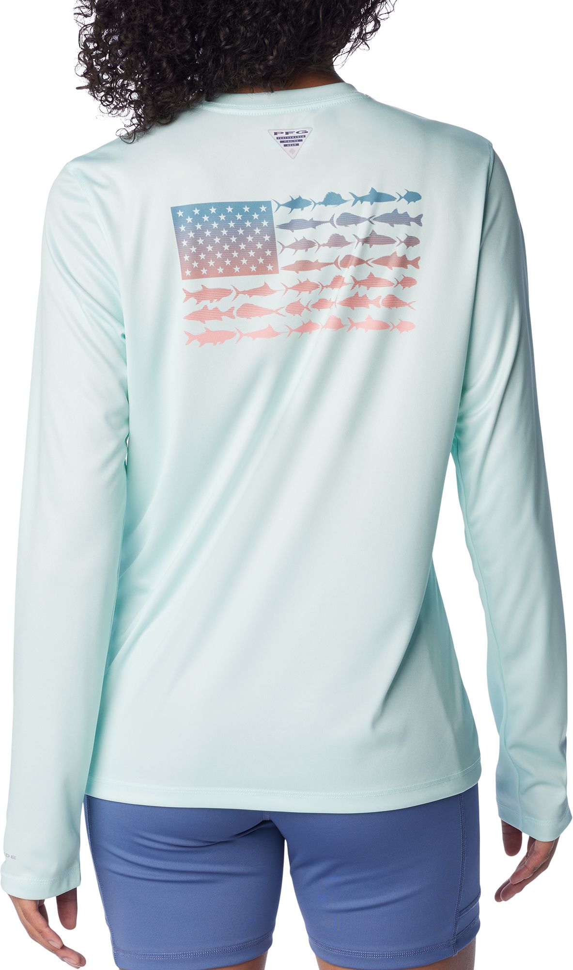 COLUMBIA Women's Tidal PFG Fish Flag Long Sleeve Shirt