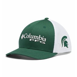 Columbia Hat Baseball Cap Flex Fit S/M Everest Green Tan Navy Mesh Back  Mountain