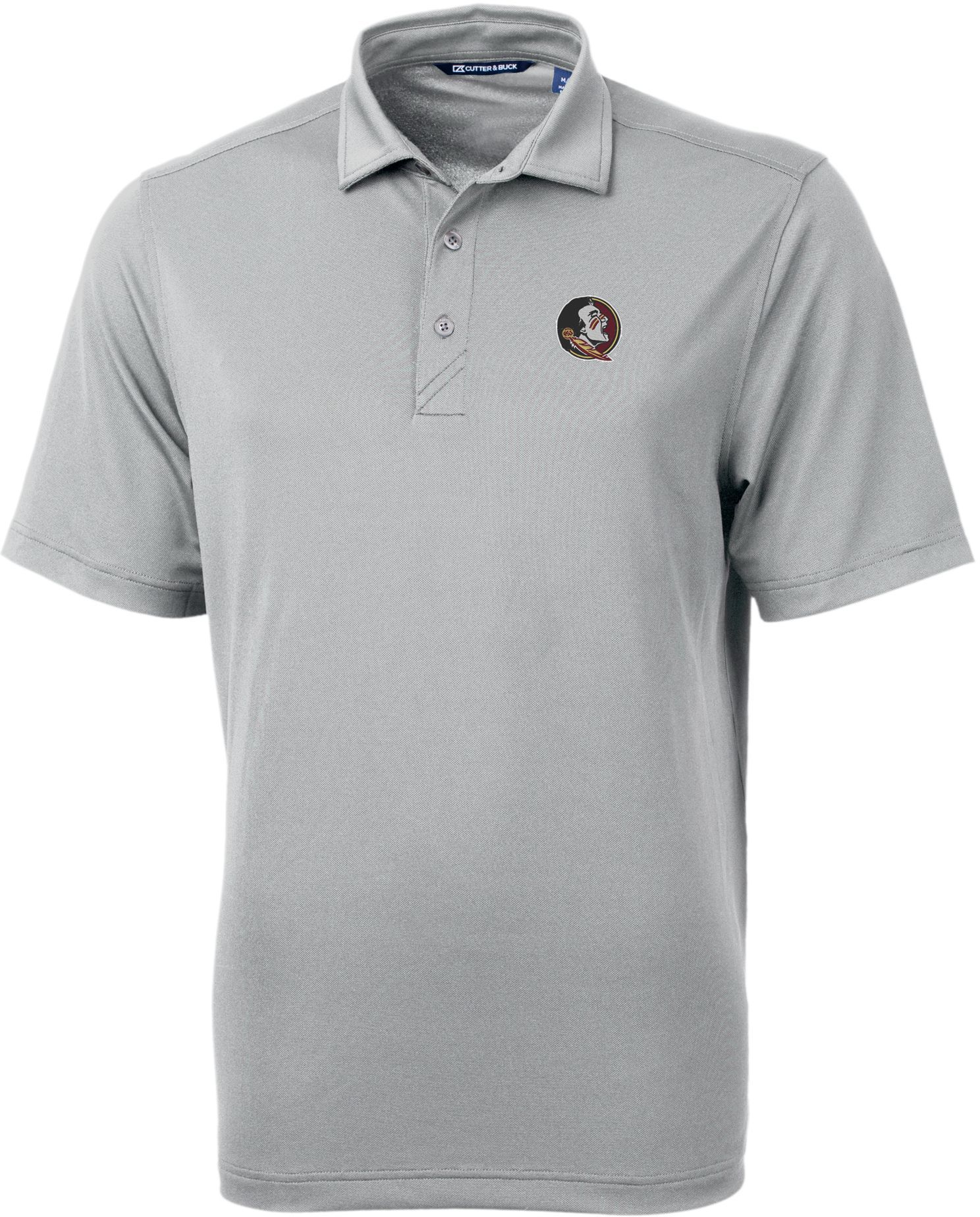Cutter & Buck Men's Florida State Seminoles Grey Virtue Eco Pique Polo