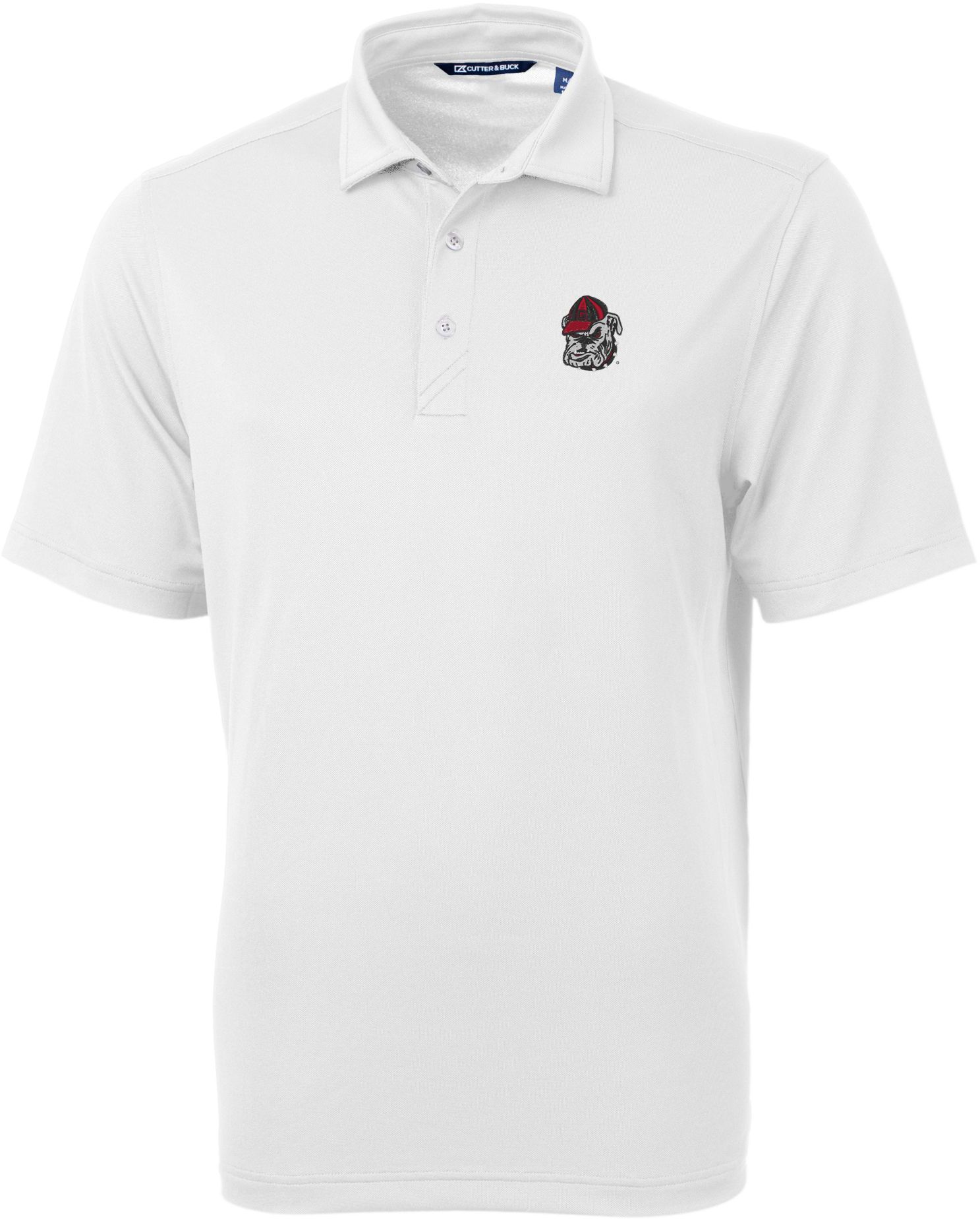 Cutter &amp; Buck Men's Georgia Bulldogs White Virtue Eco Pique Polo