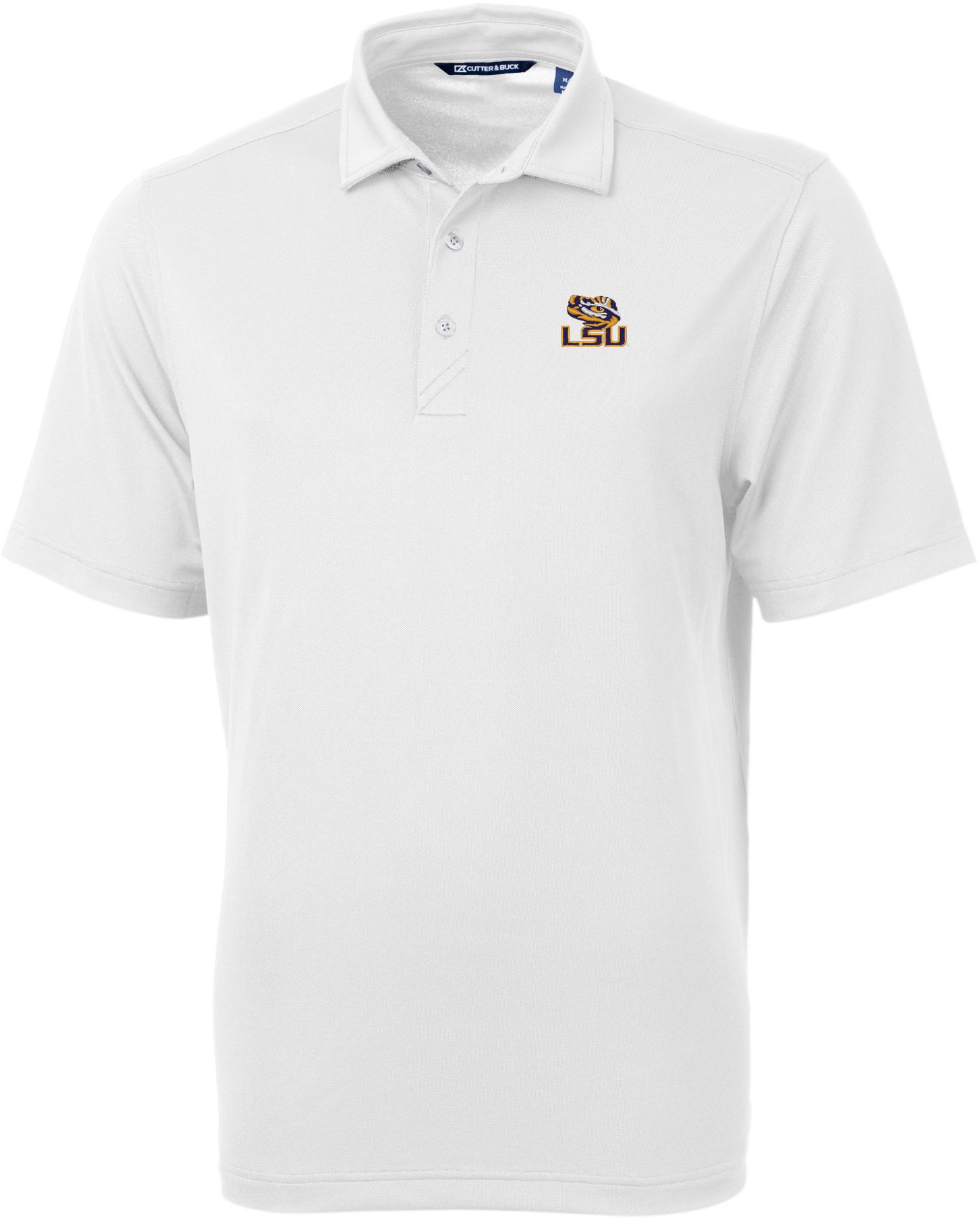 Cutter &amp; Buck Men's LSU Tigers White Virtue Eco Pique Polo