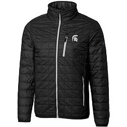Cutter & Buck Men's Michigan State Spartans Black Rainier PrimaLoft Eco Full-Zip Jacket