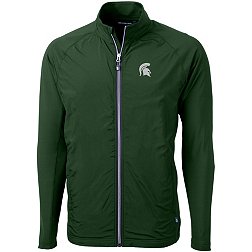 Cutter & Buck Men's Michigan State Spartans Green Adapt Eco Knit Stretch Full-Zip Jacket