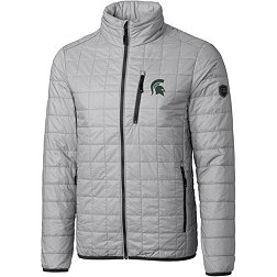 Cutter & Buck Men's Michigan State Spartans Grey Rainier PrimaLoft Eco Full-Zip Jacket