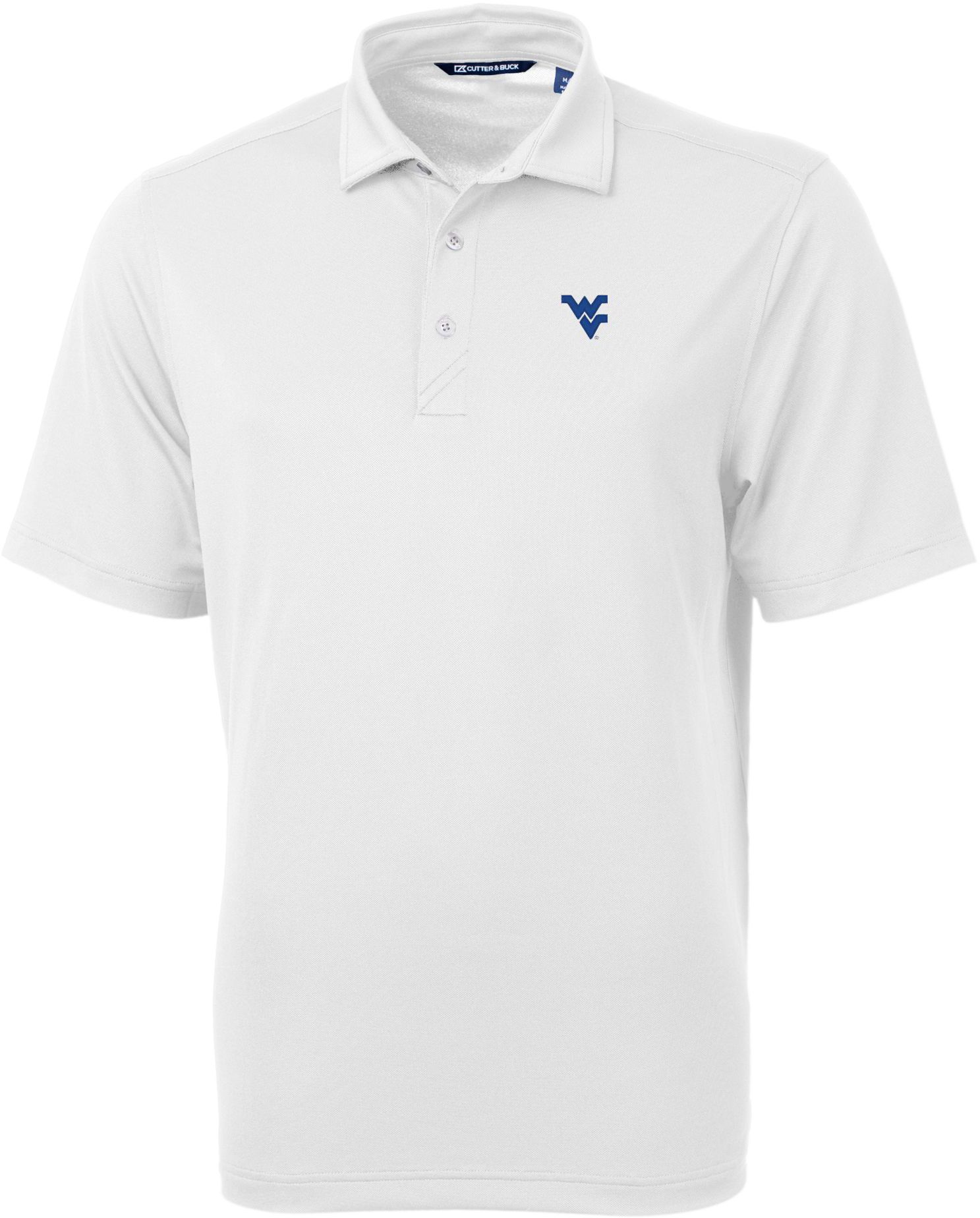 Cutter & Buck Men's West Virginia Mountaineers White Virtue Eco Pique Polo