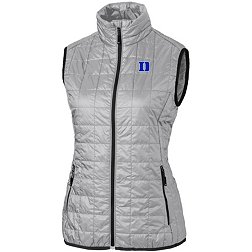 Cutter & Buck Women's Duke Blue Devils Grey Rainier PrimaLoft Eco Full-Zip Vest