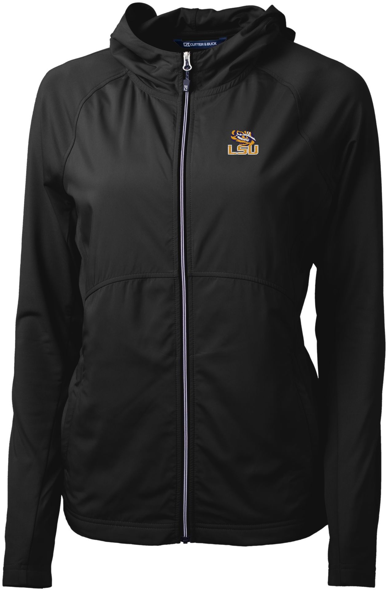 Cutter &amp; Buck Women's LSU Tigers Black Adapt Eco Knit Stretch Full-Zip Jacket