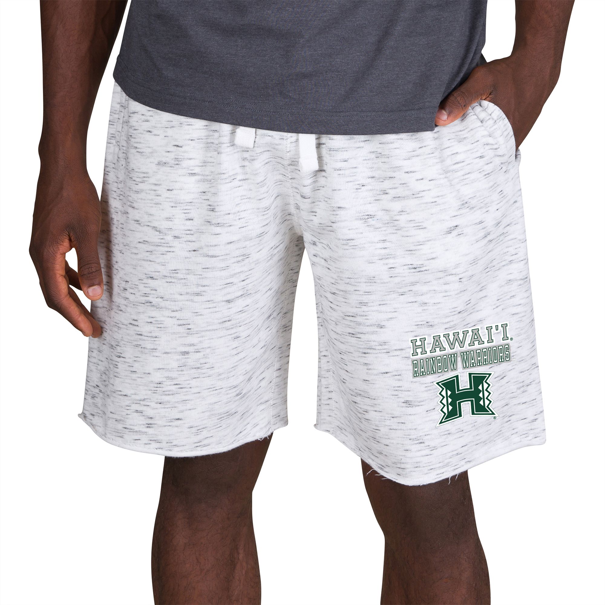 Concepts Sport Men's Hawai'i Warriors White Alley Fleece Shorts
