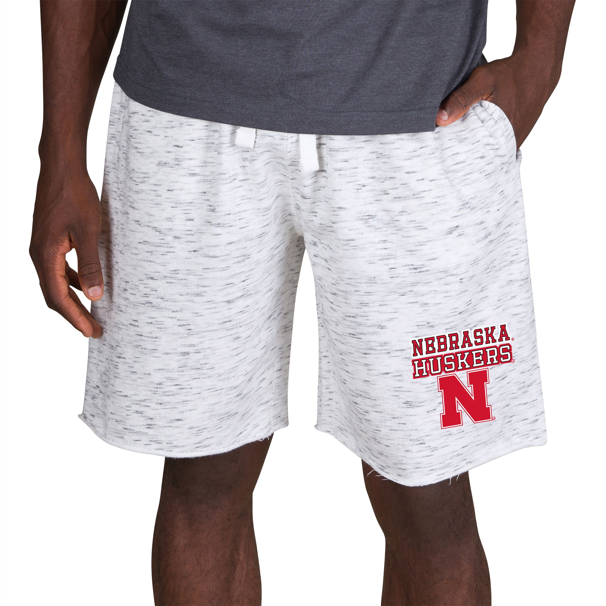 Concepts Sport Men's Nebraska Cornhuskers White Alley Fleece Shorts
