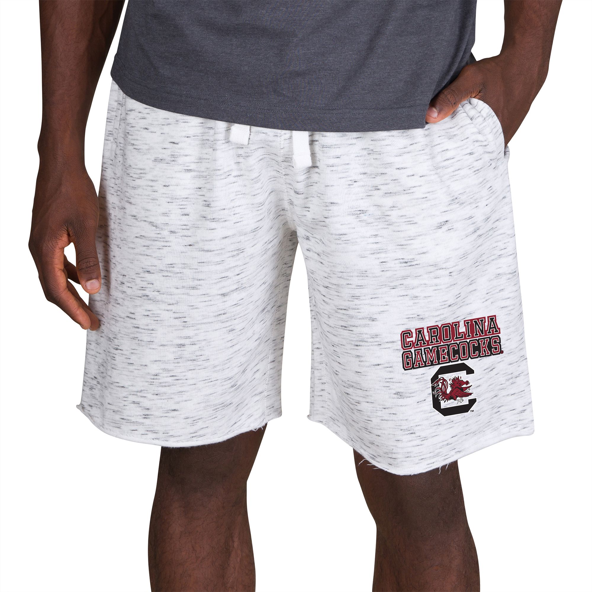 Concepts Sport Men's South Carolina Gamecocks White Alley Fleece Shorts - White