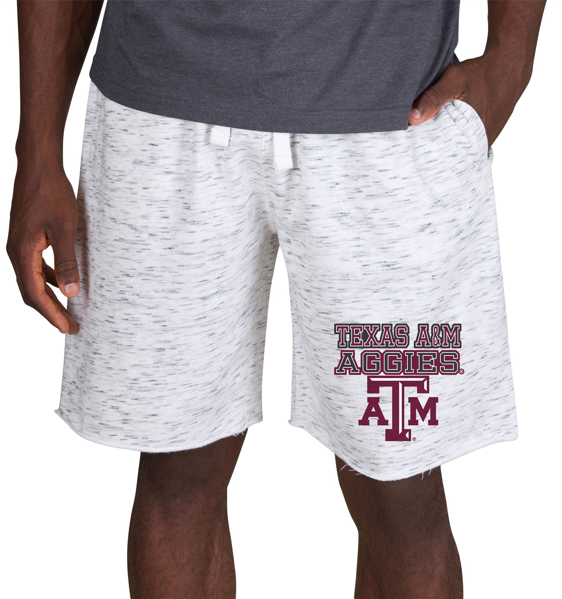 Concepts Sport Men's Texas A&amp;M Aggies White Alley Fleece Shorts