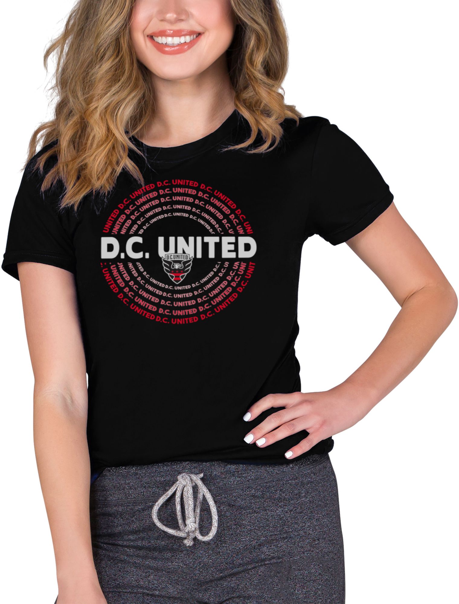 Concepts Sport Women's D.C. United Marathon Knit Black T-Shirt