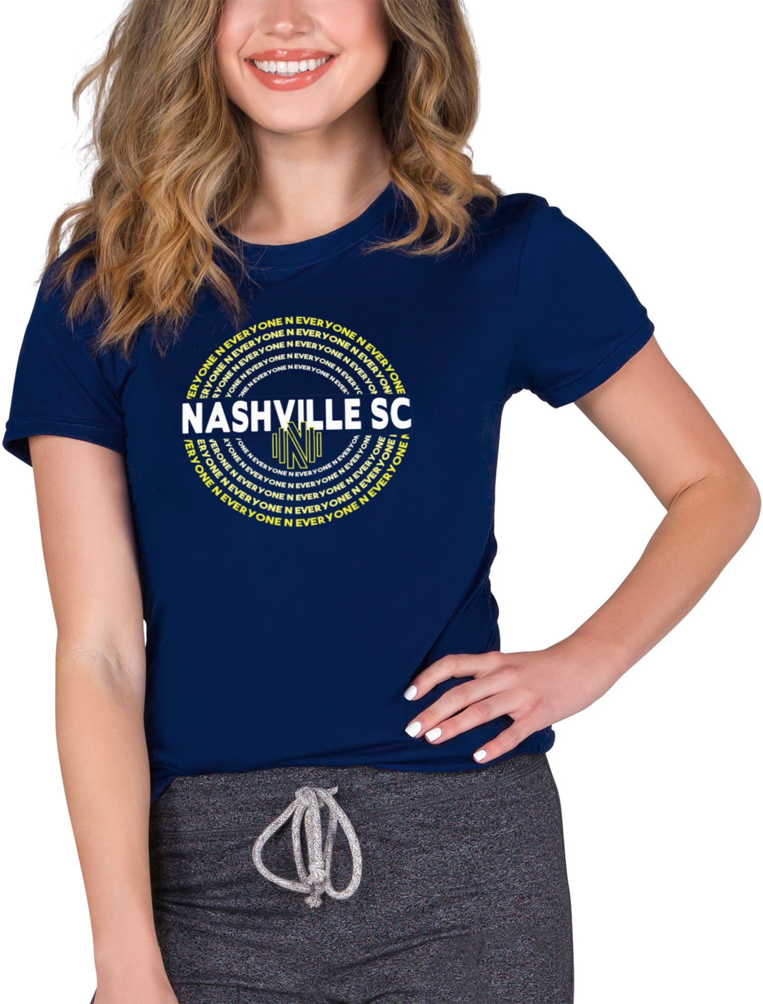 Concepts Sport Women's Nashville SC Marathon Knit Navy T-Shirt