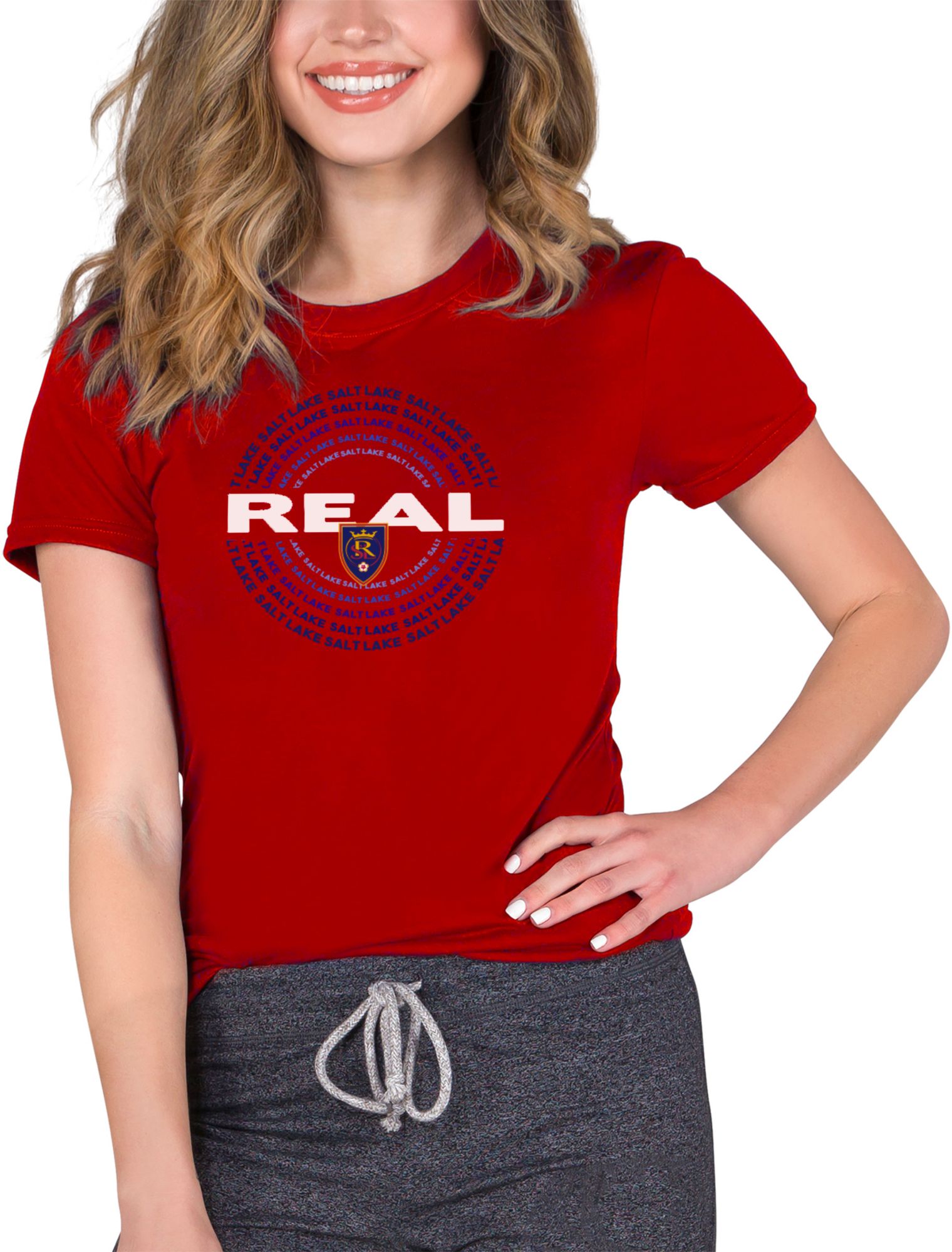 Concepts Sport Women's Real Salt Lake Marathon Knit Red T-Shirt