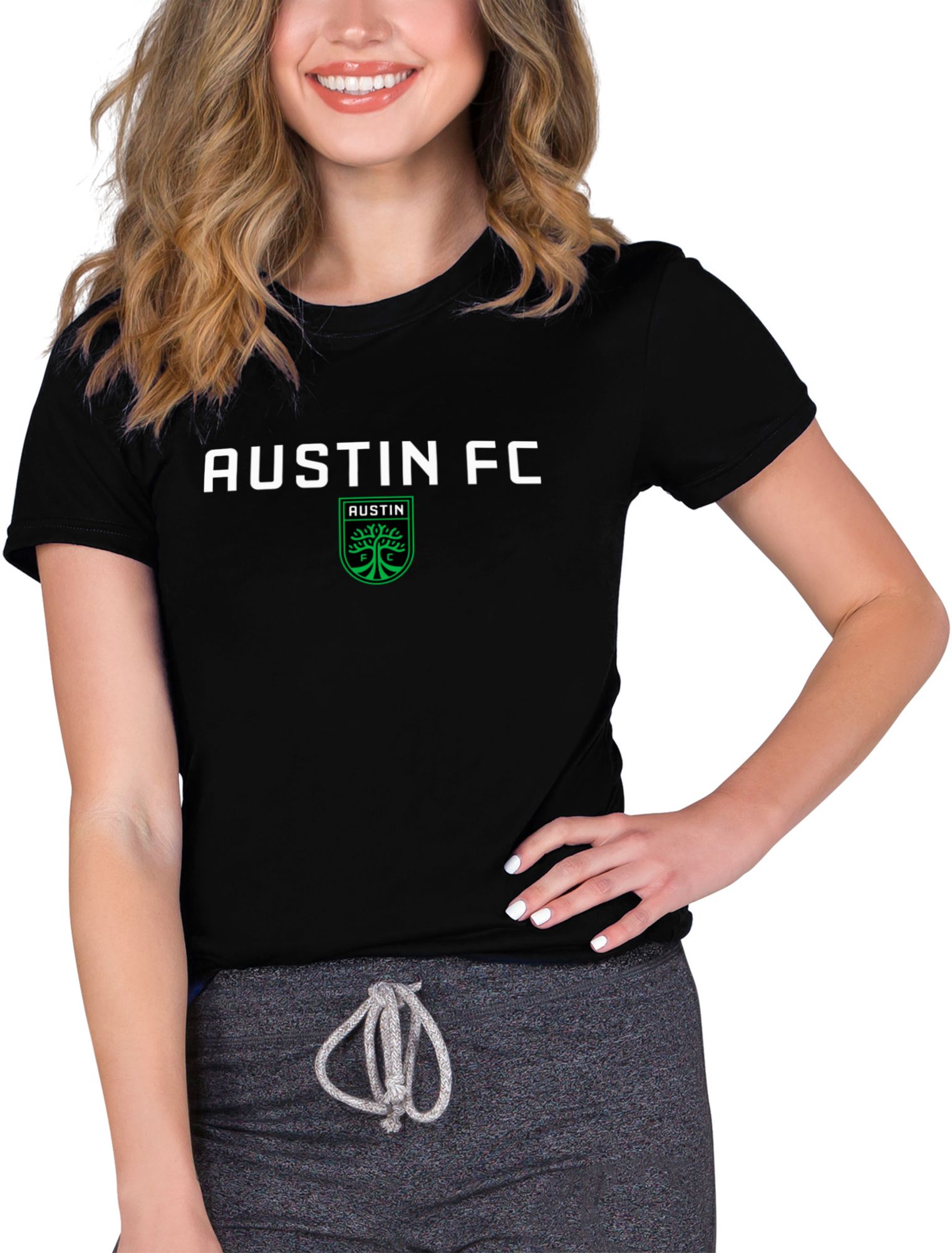 Concepts Sport Women's Austin FC Marathon Knit Black T-Shirt