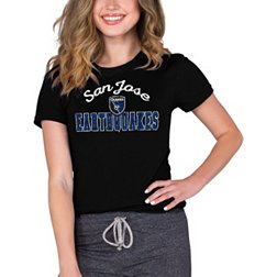 Concepts Sport Women's San Jose Earthquakes Marathon Knit Black T-Shirt