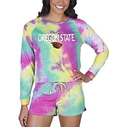 Concepts Sport Women's Oregon State Beavers Tie-Dye Velodrome Long Sleeve T-Shirt and Short Set