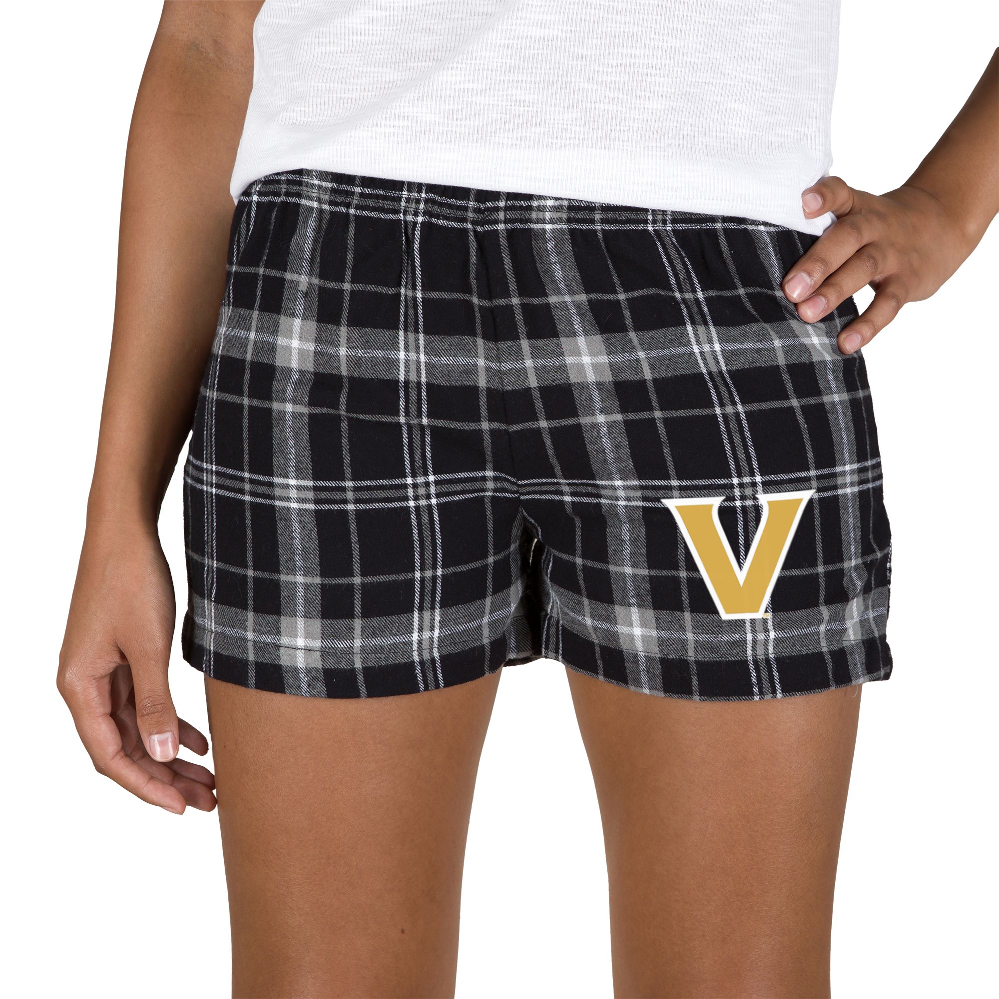 Concepts Sport Women's Vanderbilt Commodores Black/Grey Plaid Ultimate Flannel Shorts