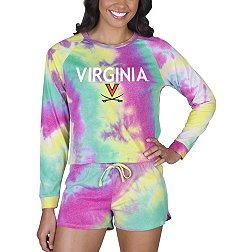 Concepts Sport Women's Virginia Cavaliers Tie-Dye Velodrome Long Sleeve T-Shirt and Short Set