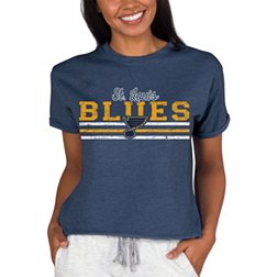 St. Louis Blues Kickoff Lace Up Tri-Blend Long Sleeve Shirt - Womens