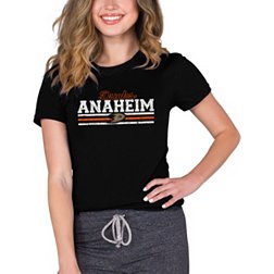 Women's Concepts Sport Heather Gray Anaheim Ducks Tri-Blend Mainstream Terry Short Sleeve Sweatshirt Top Size: Extra Large