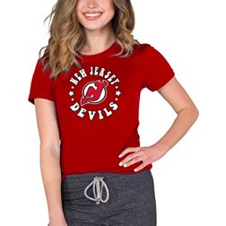 Fanatics Branded NHL Women's New Jersey Devils Team Poly Red V-Neck T-Shirt, Medium