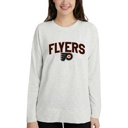 Concepts Sport Women's Philadelphia Flyers Oatmeal Terry Crew Neck Sweatshirt