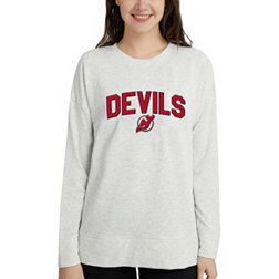 Concepts Sport Women's New Jersey Devils Oatmeal Terry Crew Neck Sweatshirt