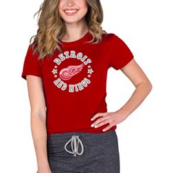 Women's Fanatics Branded Red Detroit Red Wings Take The Shot Long Sleeve Lace-Up V-Neck T-Shirt