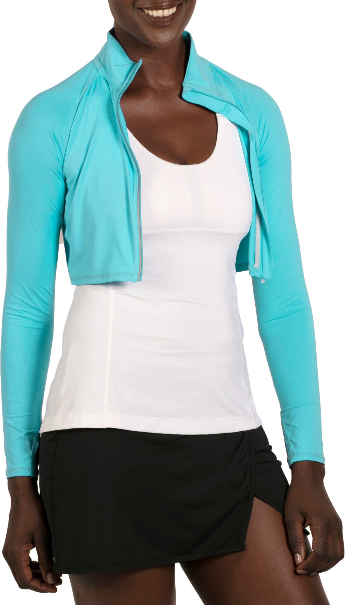 BloqUV Women's Sun Protective UPF 50 Full Zip Crop Top