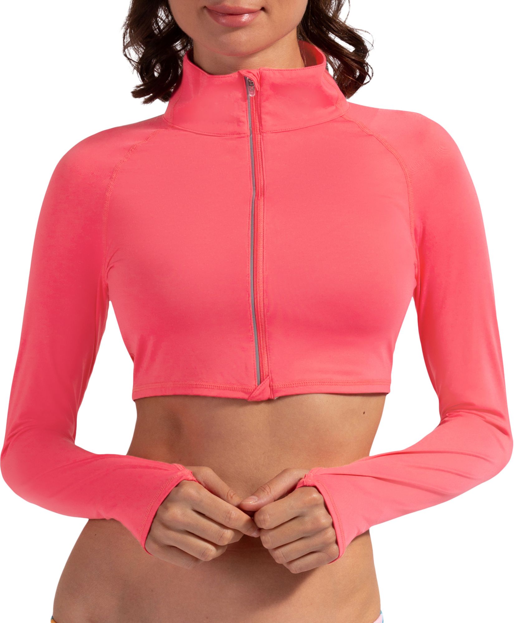 BloqUV Women's Sun Protective UPF 50 Full Zip Crop Top