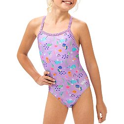 Women Girl Professional One Piece Swimsuits Racing Training Sports